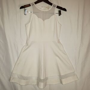 Monteau Ivory Sheer Mini Dress